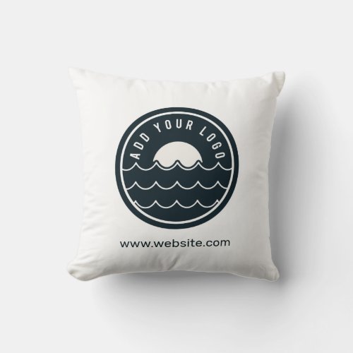 Your Business Logo Website Address and Brand Throw Pillow