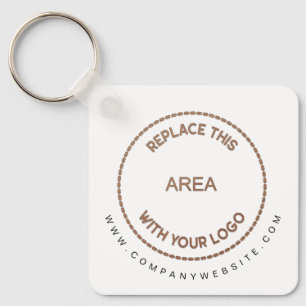 Your business logo website address typography keychain