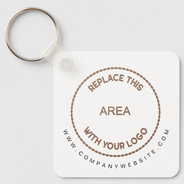 Your business logo website address typography keychain (Front)