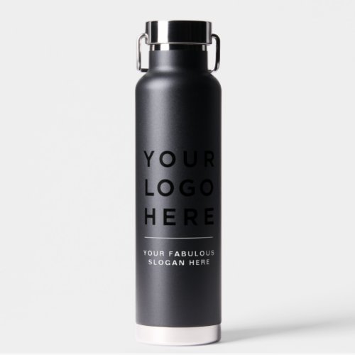 Your Business Logo Website Custom Black Water Bottle
