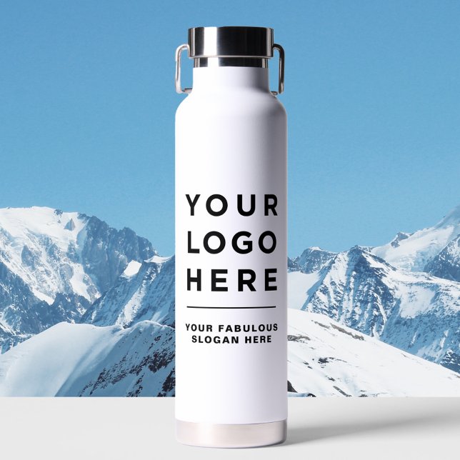 Your Business Logo Website Custom Water Bottle (Create your own business logo and text corporate water bottle)