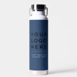 Your Business Logo Website Custom Water Bottle<br><div class="desc">Your Business Logo Website or slogan Custom Water Bottle. A simple modern design in navy blue and white,  for a stylish and professional look. Any color,  any font,  no minimum.</div>