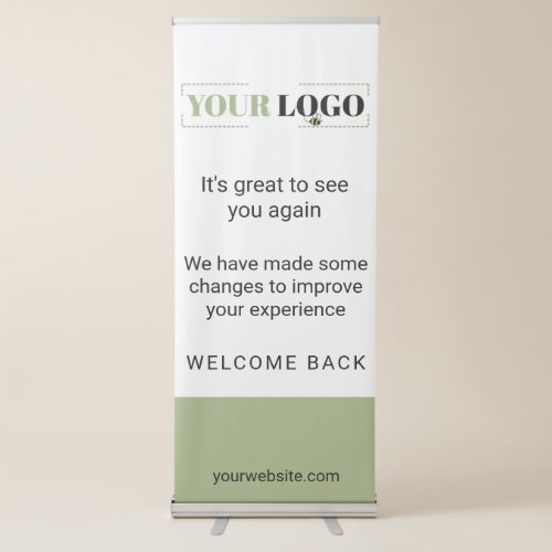 Your Business Logo Welcome Vertical Retractable Banner