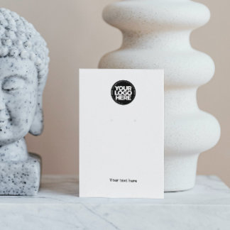 Your Business Logo White Earring Display Card