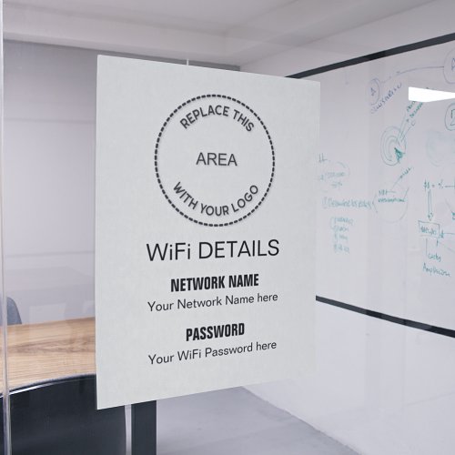 Your Business Logo Wifi Details for Visitors Poster