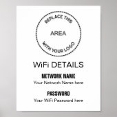 Your Business Logo Wifi Details for Visitors Poster | Zazzle