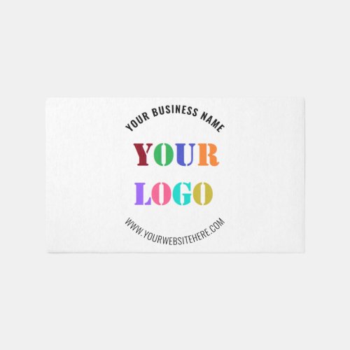 Your Business Logo with Text and Custom Colors Rug