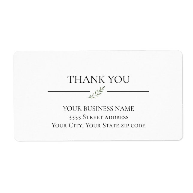 Your Business Name Address Elegant Simple Product Label (Front)