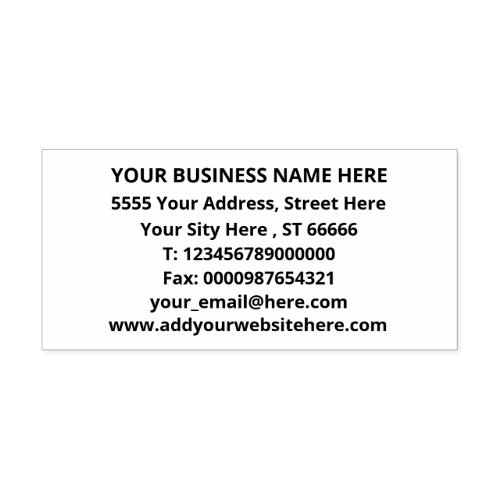 Your Business Name Address Full Information Stamp