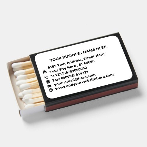 Your Business Name Address Promotional Matchboxes