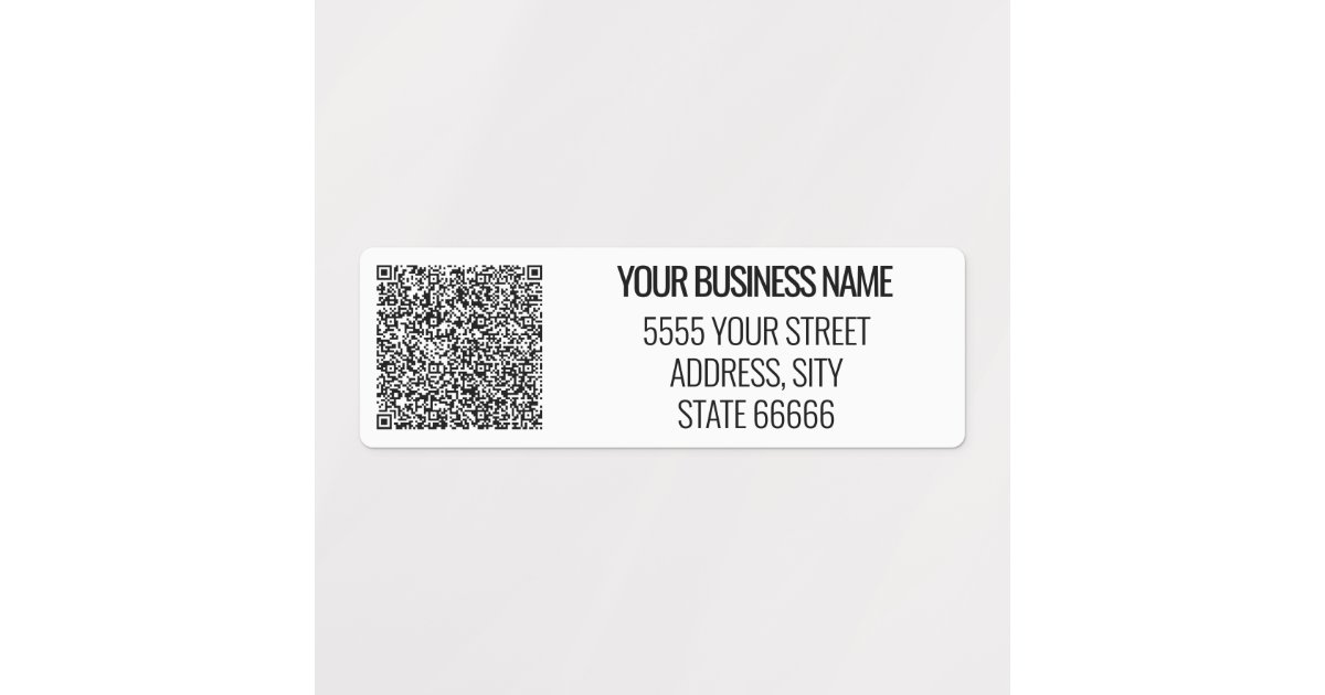 Your Business Name Address QR Code Labels Template | Zazzle