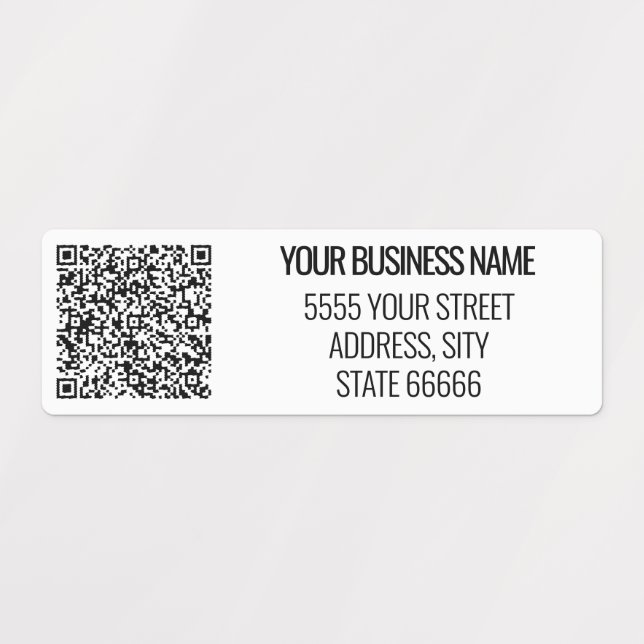 Your Business Name Address QR Code Labels Template (Design 1)