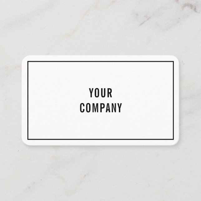 Your Business Name Address Simple Personalized Business Card (Front)