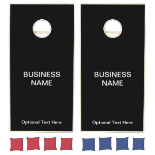 Your Business Name Brand Minimalist Black Cornhole Set