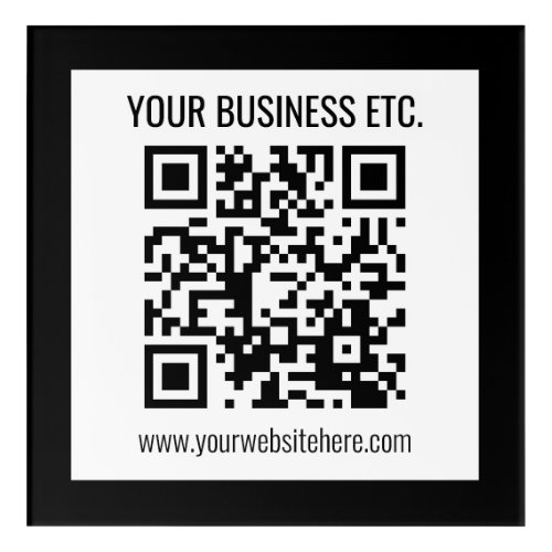 Your Business Name  Editable QR Code Acrylic Print