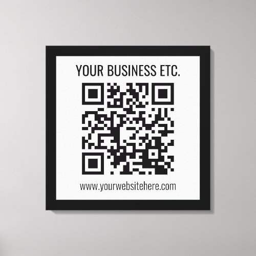 Your Business Name  Editable QR Code Canvas Print