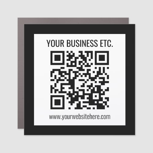 Your Business Name  Editable QR Code Car Magnet