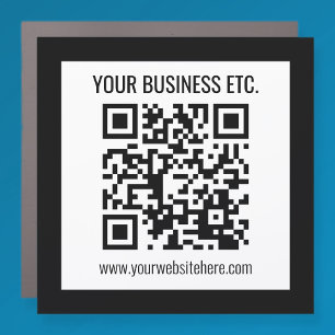 Your Business Name & Editable QR Code Car Magnet