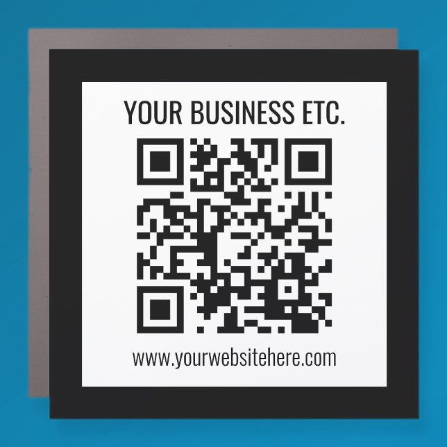Your Business Name & Editable QR Code Car Magnet (Creator Uploaded)
