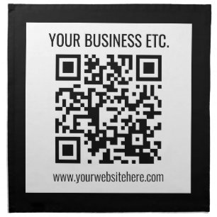 Your Business Name & Editable QR Code Cloth Napkin