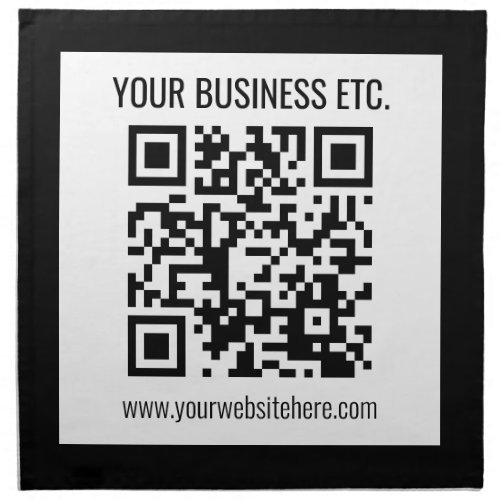 Your Business Name  Editable QR Code Cloth Napkin