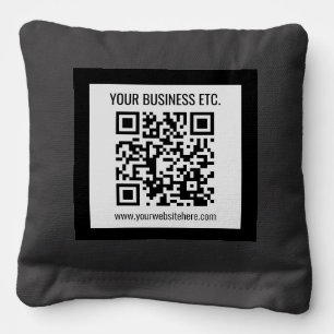 Your Business Name & Editable QR Code Cornhole Bags