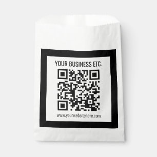 Your Business Name & Editable QR Code Favor Bag