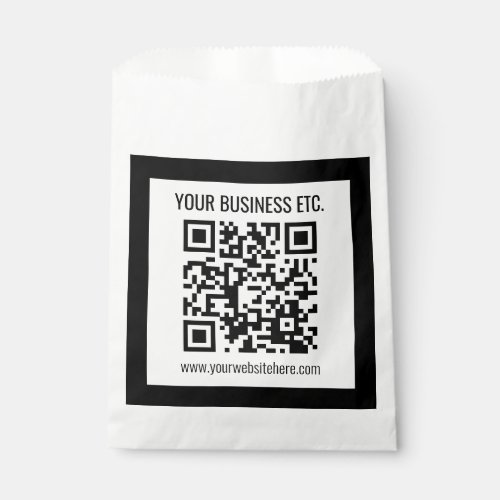 Your Business Name  Editable QR Code Favor Bag