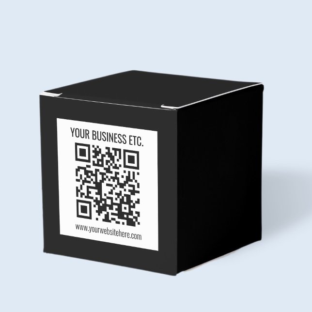 Your Business Name & Editable QR Code Favor Boxes (Creator Uploaded)