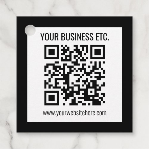 Your Business Name  Editable QR Code Favor Tags