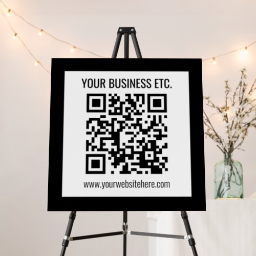 Your Business Name  Editable QR Code Foam Board