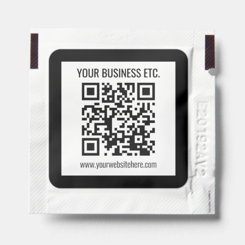 Your Business Name  Editable QR Code Hand Sanitizer Packet