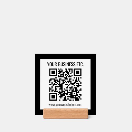 Your Business Name  Editable QR Code Holder