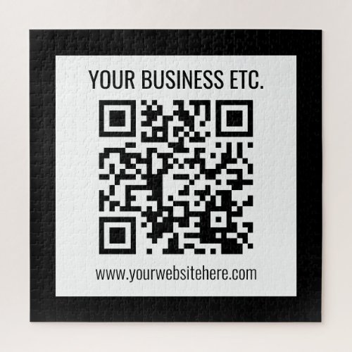 Your Business Name  Editable QR Code Jigsaw Puzzle