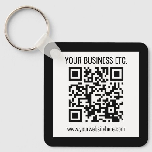 Your Business Name  Editable QR Code Keychain