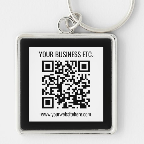 Your Business Name  Editable QR Code Keychain