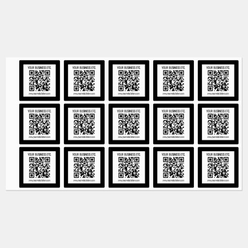 Your Business Name  Editable QR Code Labels