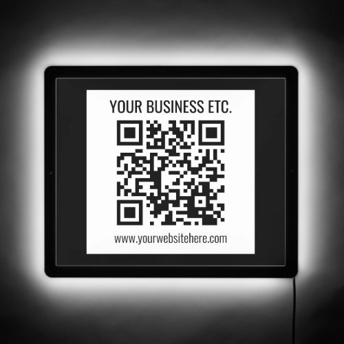 Your Business Name  Editable QR Code LED Sign