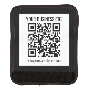 Your Business Name & Editable QR Code Luggage Handle Wrap