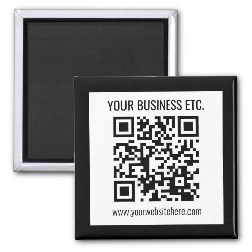 Your Business Name  Editable QR Code Magnet