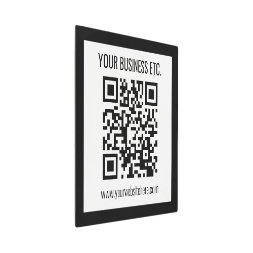 Your Business Name  Editable QR Code Metal Print