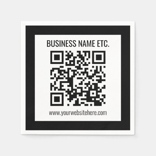 Your Business Name  Editable QR Code Napkins