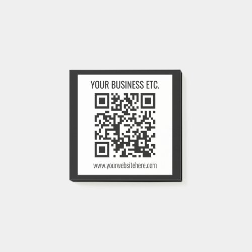 Your Business Name  Editable QR Code Post_it Notes