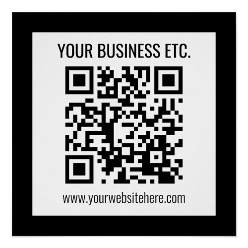 Your Business Name  Editable QR Code Poster