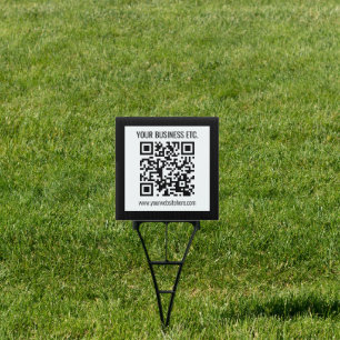 Your Business Name & Editable QR Code Sign