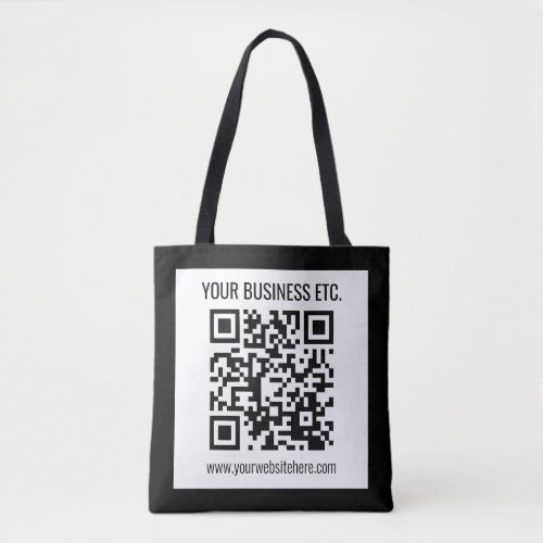Your Business Name  Editable QR Code Tote Bag