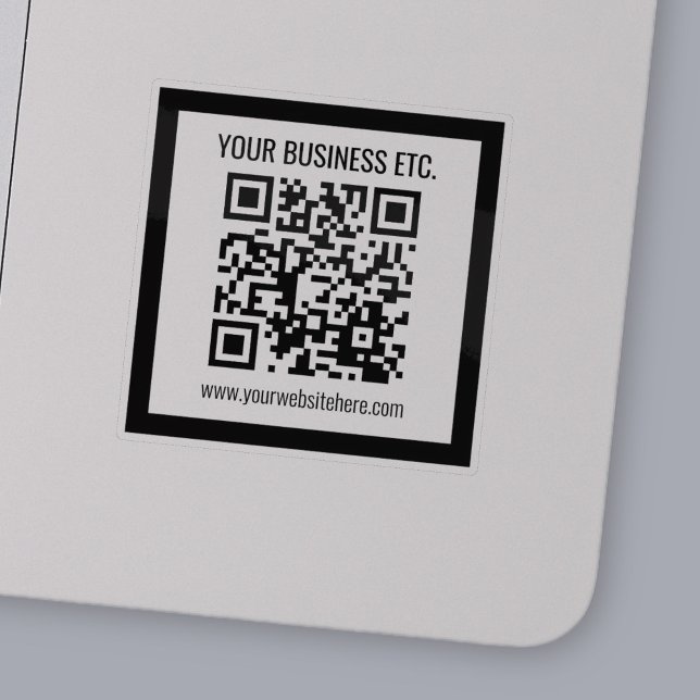 Your Business Name & Editable QR Code Transparent Sticker (Creator Uploaded)