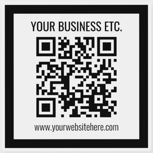 Your Business Name  Editable QR Code Transparent Sticker