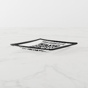 Your Business Name & Editable QR Code Trinket Tray