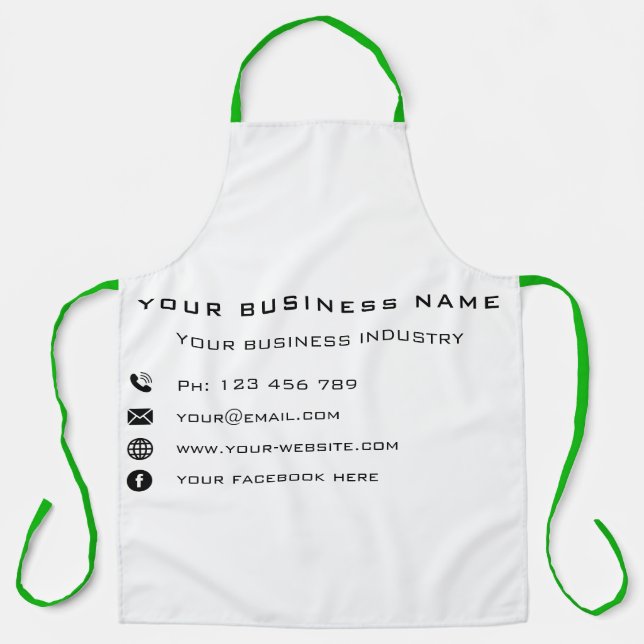 Your Business Name Info Company Apron Template (Front)